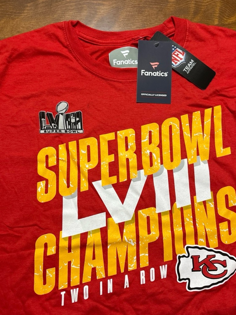 Fanatics Red Kansas City Chiefs Super Bowl LVII Champions Graphic Tee
